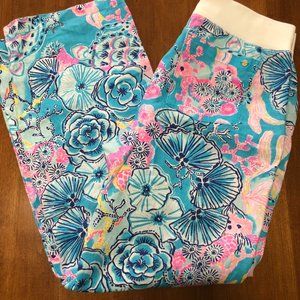 Lilly Pulitzer Linen Beach Palazzo Pants in Bali Blue Once Upon a Tide Size L